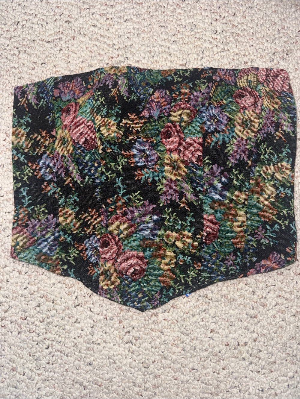 Cider embroidered tapestry corset crop top